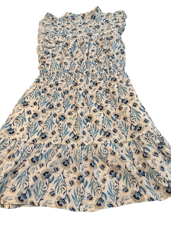 Universal Thread Dresses & Skirts - Universal Thread Floral Dress Cotton Linen Blend Pockets Ruffle Sleeves Blue M